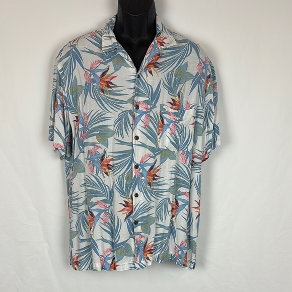 GEORGE Men's loose fit XL 46-48 Aloha Beach Hawaiian Tiki Shirt Island Vacation - Picture 1 of 7